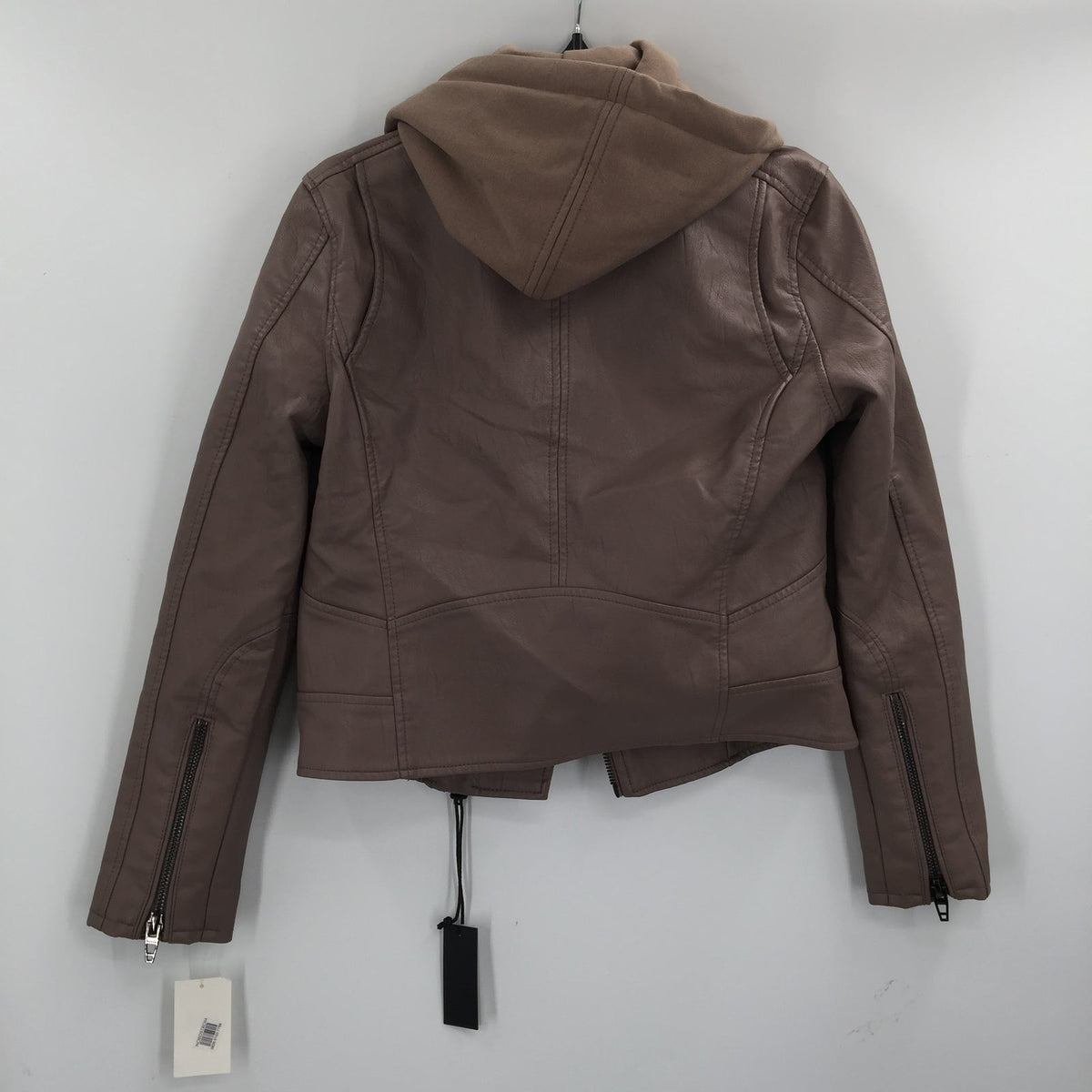 Blanknyc Meant Be Moto Jacket with Removable Hood Long Sleeve Brown MEDIUM NEW