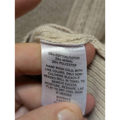 Leith VNeck faux Wrap sweater oatmeal Size Medium NEW ribbed waist Pullover NEW