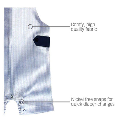 Ruffle Butts Blue Seersucker Jon Jon & White Dobby sleeve shirt 2pc Set 18-24 Mo