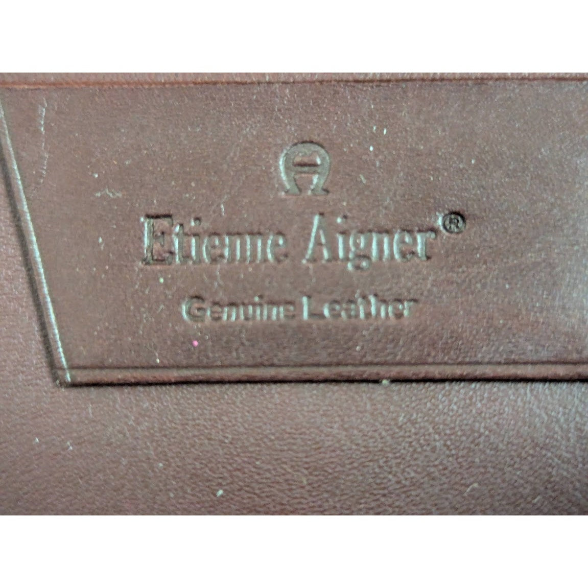 Etienne Aigner Wallet Basketweave Burgundy wine checkbook cover leather