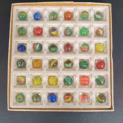Vintage Glass Marbles Bulk Job Lot Collection 9/16" Player Size #L1 mixed 36