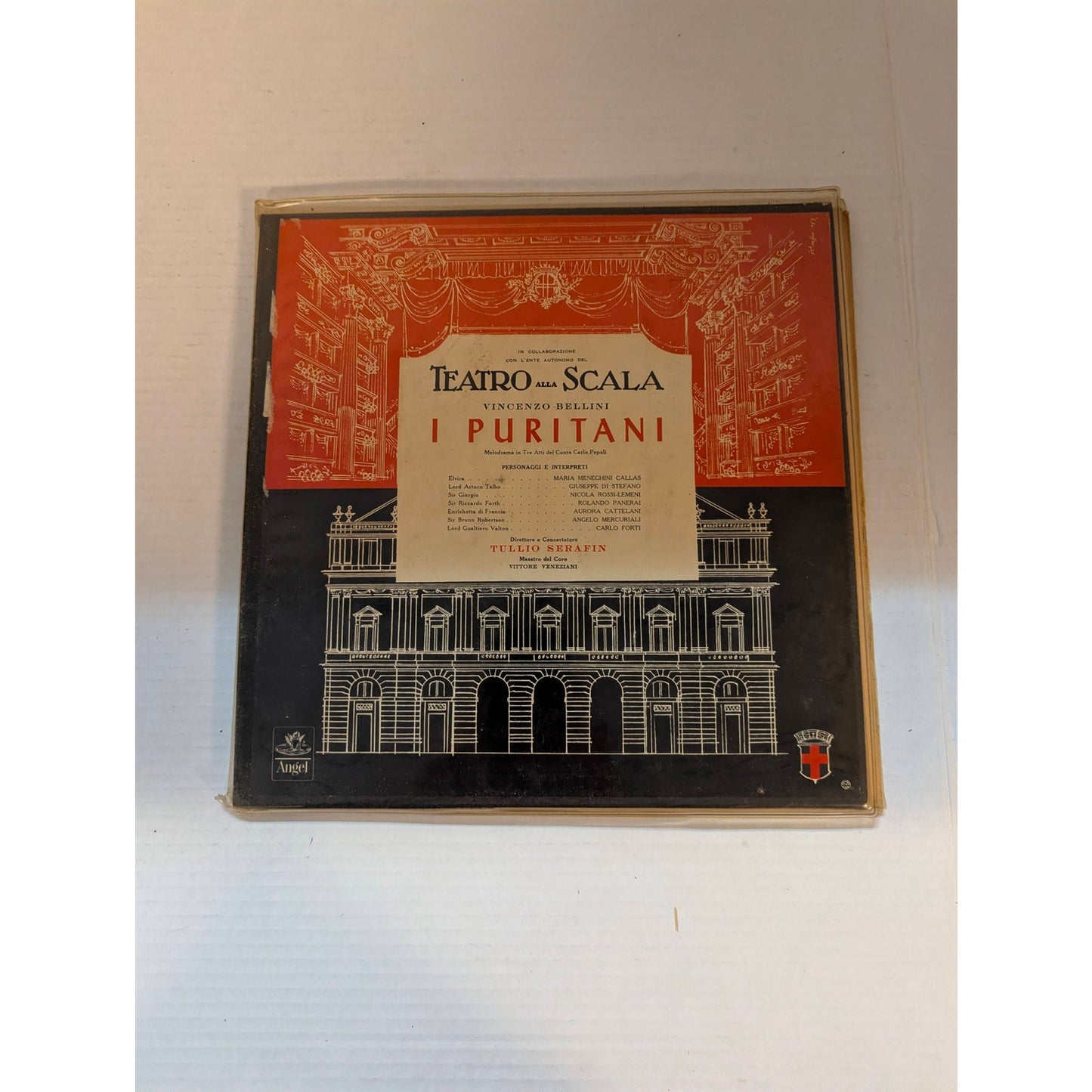 Vintage Bellini I Puritani Callas Di Stefano Angel CL-3502 Mono 3-LP Box Set