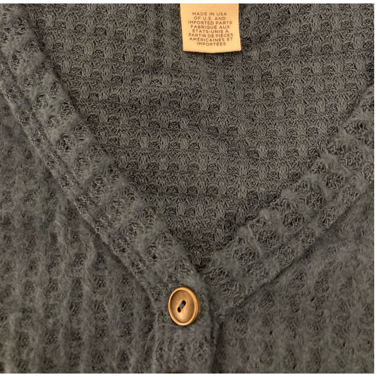 Caslon Women's High Cuff Henley XS Blue Ensign NWT Thermal Inside Out Seams
