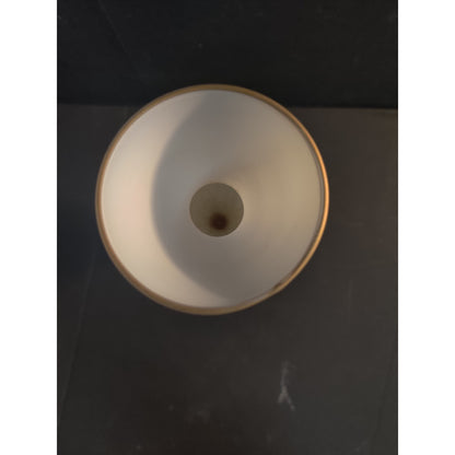 Vintage Frosted Satin Glass Hand Painted Floral Bud Vase Gold Trim