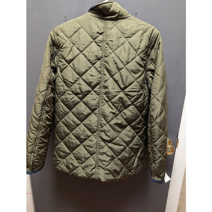 THREAD & SUPPLY Fleece Line Quilted Utility Jacket Size Medium Green Olive Blue