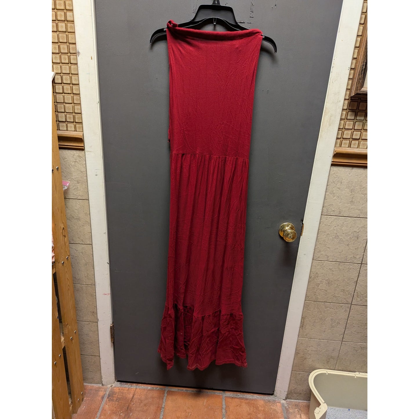 Caslon Red Maxi Evening Formal Halter Top Dress Size Medium New Prom