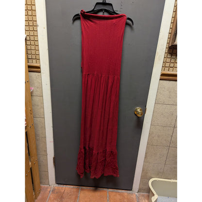 Caslon Red Maxi Evening Formal Halter Top Dress Size Medium New Prom