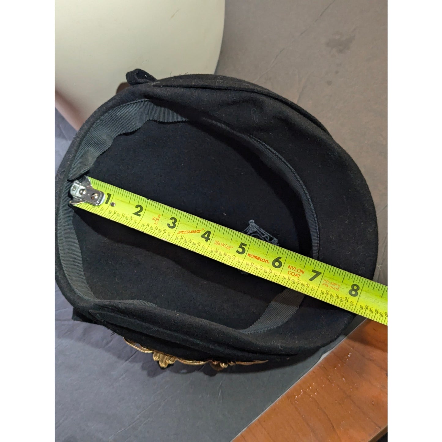 Vintage 50s Glentover Henry Pollak Black Wool Newsboy Cap Gold Trim Hat PinUp
