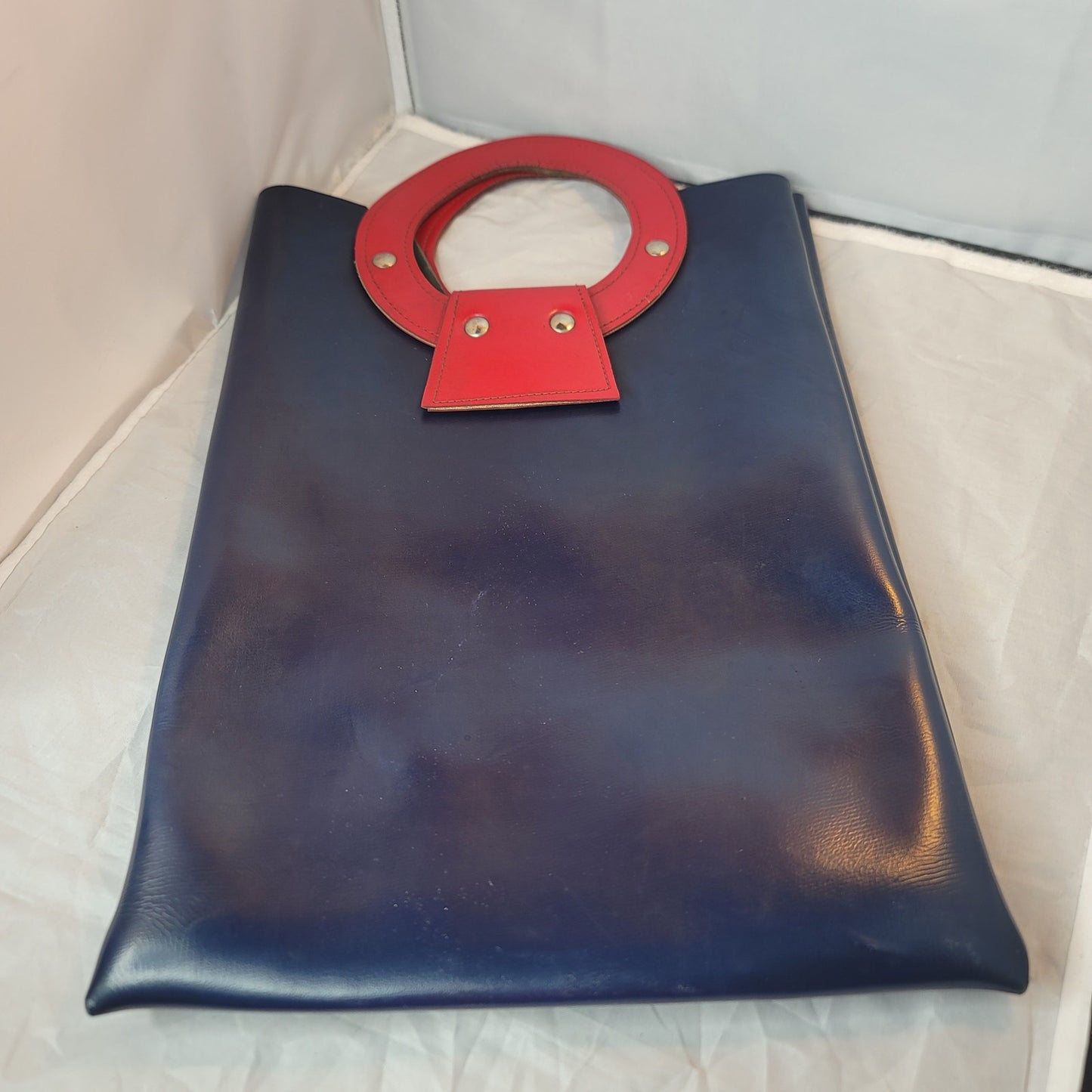 Vintage Crociere Siosa Line bag travel red blue cruise tote purse metal zippers