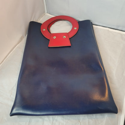 Vintage Crociere Siosa Line bag travel red blue cruise tote purse metal zippers