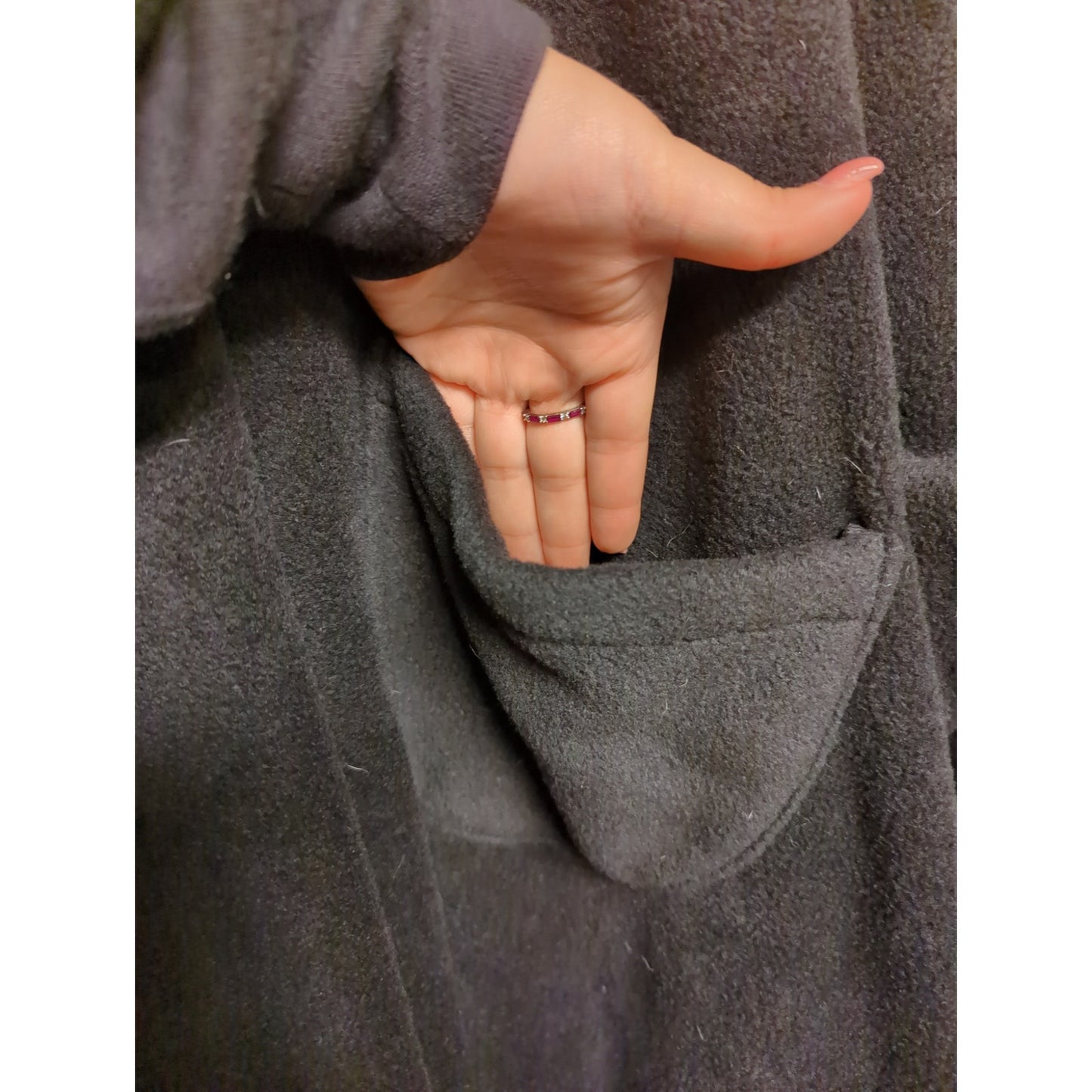 Black Mountain Fleece Hooded Poncho Black with Cheetah Trim One Size Fits Plus