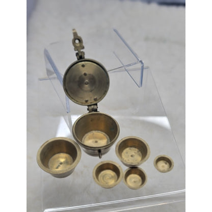 Antique Bronze Nesting Apothecary Cup Weights Set 17-19th Century Germany LOTH