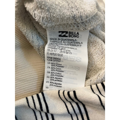 NWT Billabong Surfline Striped Pullover Hoodie Size Small in Cream and Black