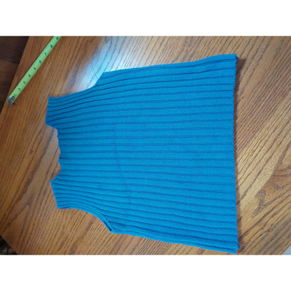 Vintage Gap Blue Ribbed Knit Sweater Vest Tank Top 90s Grunge Minimalist Medium
