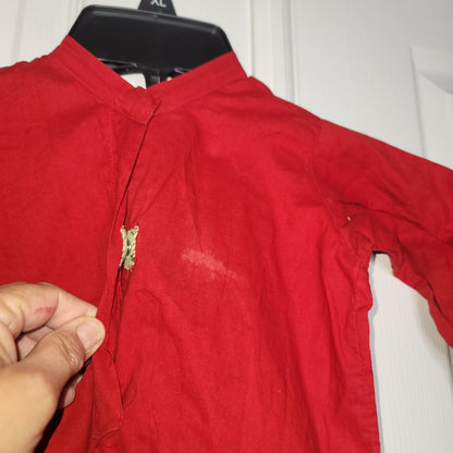 Vintage toddler baby handmade 50's Halloween costume RED DEVIL w/tail
