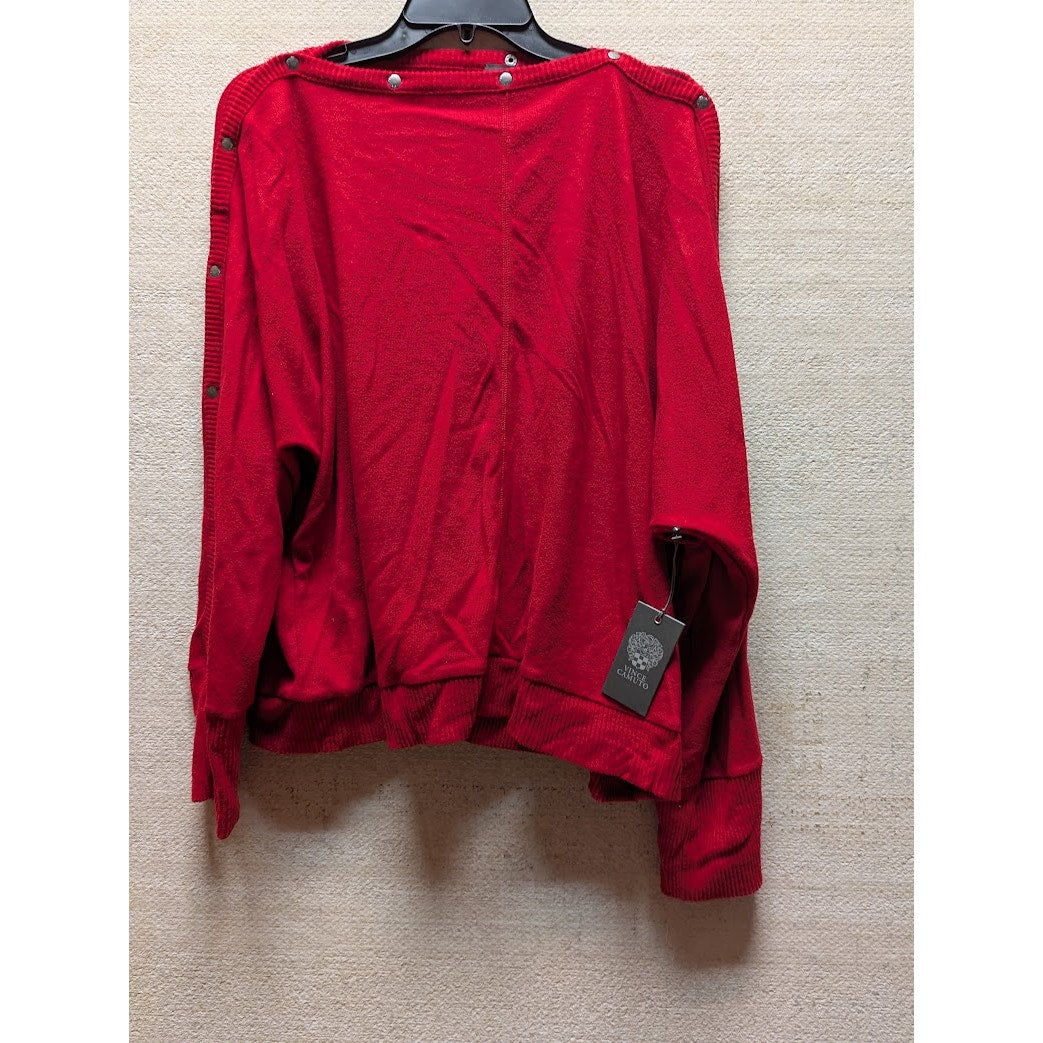 Vince Camuto Snap Trim Dolman Sleeve Sweater Sz XL / Extra Large in Red NWT