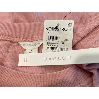 NWT Caslon Pullover Crewneck Raglan 3/4 Sleeve Sweatshirt - Pink Bride Sz Medium