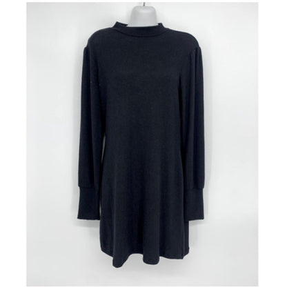 Nordstrom Abound Long Sleeve Mock Neck Knit Mini Dress Black NEW Medium