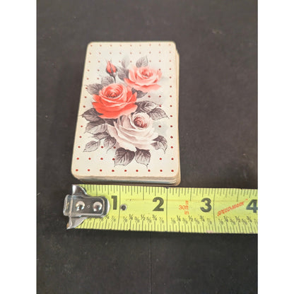 Vintage Mini Floral Pink Roses Playing Cards Miniature Deck Crafts Full Deck
