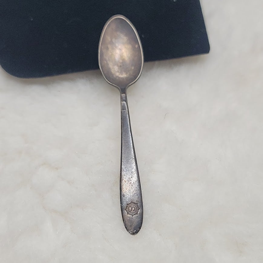 Vintage Diplomat Hotel Hollywood Silver Plate Flatware Spoon Crest Logo Teaspoon