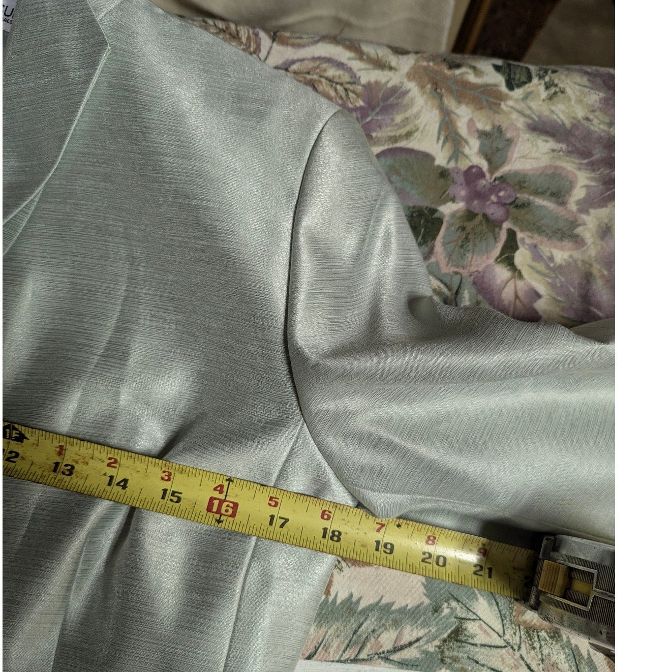 Le Suit Essentials Mint Green Shimmer Blazer Size 4P Core Professional Jacket