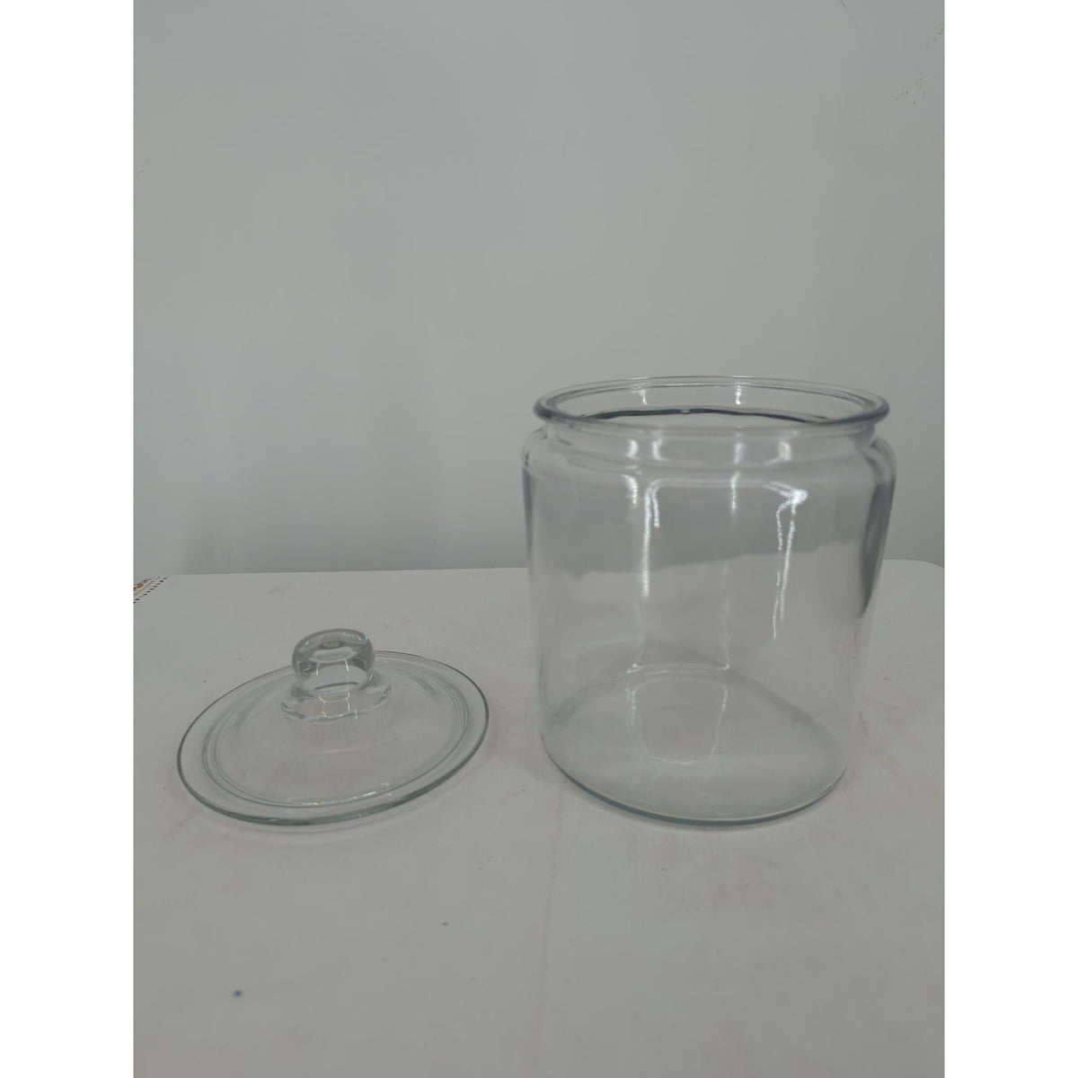 Vintage Clear Glass Apothecary Jar With Lid Pantry Storage Canister