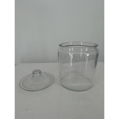 Vintage Clear Glass Apothecary Jar With Lid Pantry Storage Canister