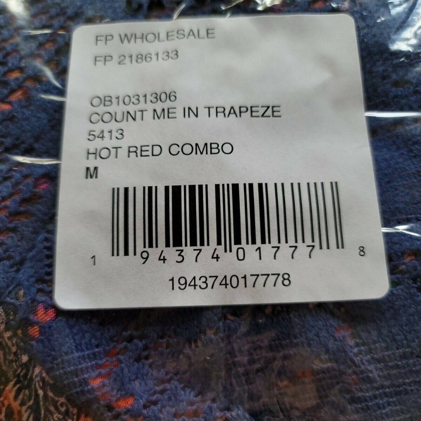 NWT Free People Count Me in Trapeze Tunic Top Medium NWT $88 Swing Hot Red Combo
