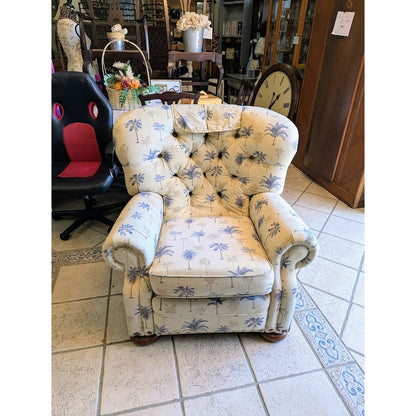 Secondhand Sandies: La-Z Boy / Girl Recliner Palm trees Cream tropical West Palm Beach Style