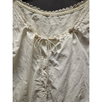 Edwardian Victorian cotton camisole corset cover liberty bodice lace trim front