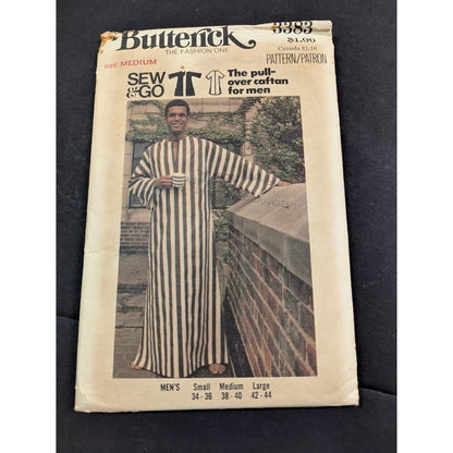 Vintage Pattern Sewing Crafts Hobby Butterick 3383 Medium Caftan
