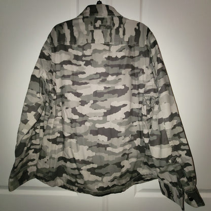 Duluth Trading Co. Men's Lined Shirt Jacket Large Grey Camo Workwear Shacket
