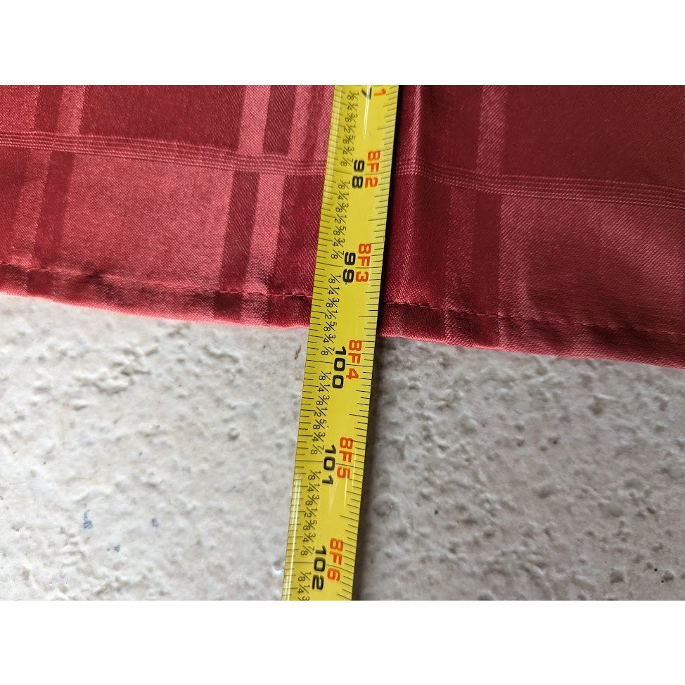 Vintage polyester BURGUNDY TABLECLOTH 58" X 99" rectanglular wOVEN squares