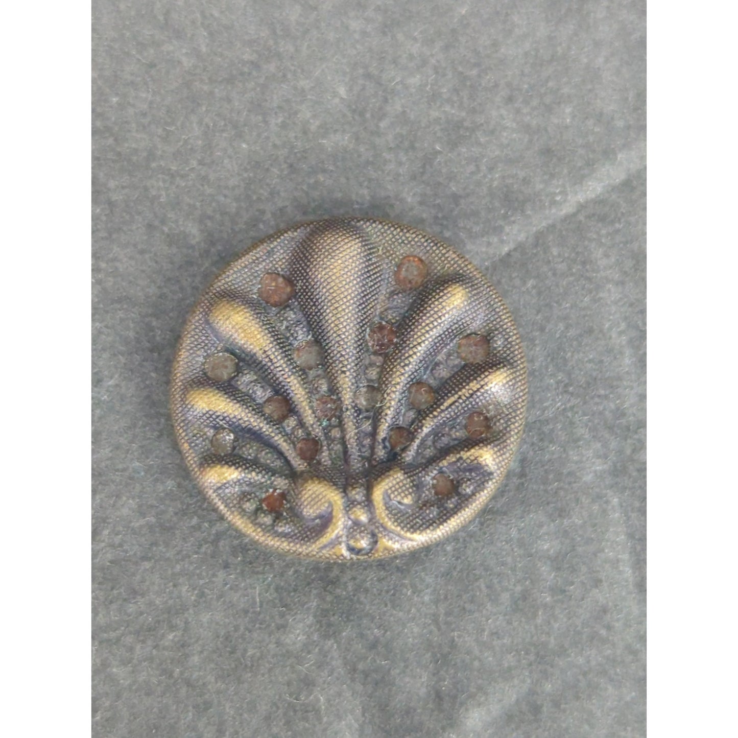 LOT O of 10 Antique Vintage Victorian Brass Mixed Materials Buttons ESTATE FIND