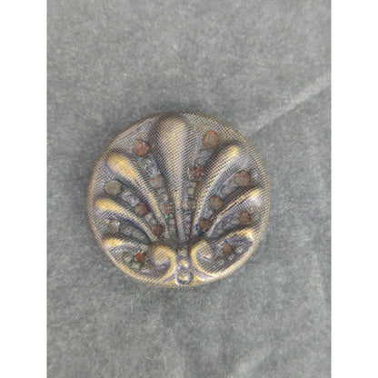 LOT O of 10 Antique Vintage Victorian Brass Mixed Materials Buttons ESTATE FIND