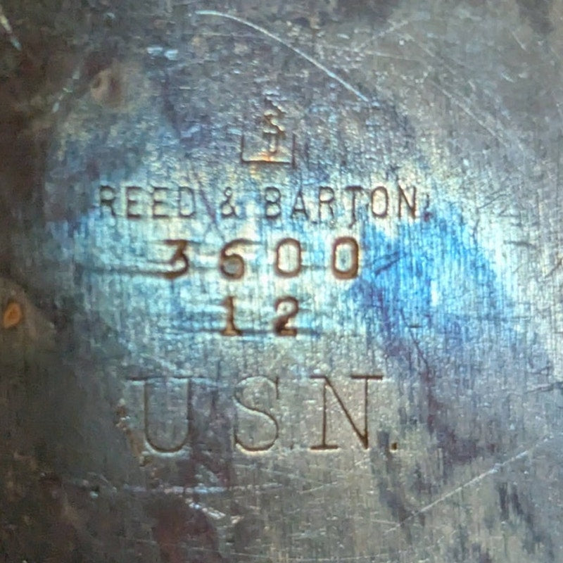 Vintage Military Reed & Barton Silverplate USN Oval Serving Dish