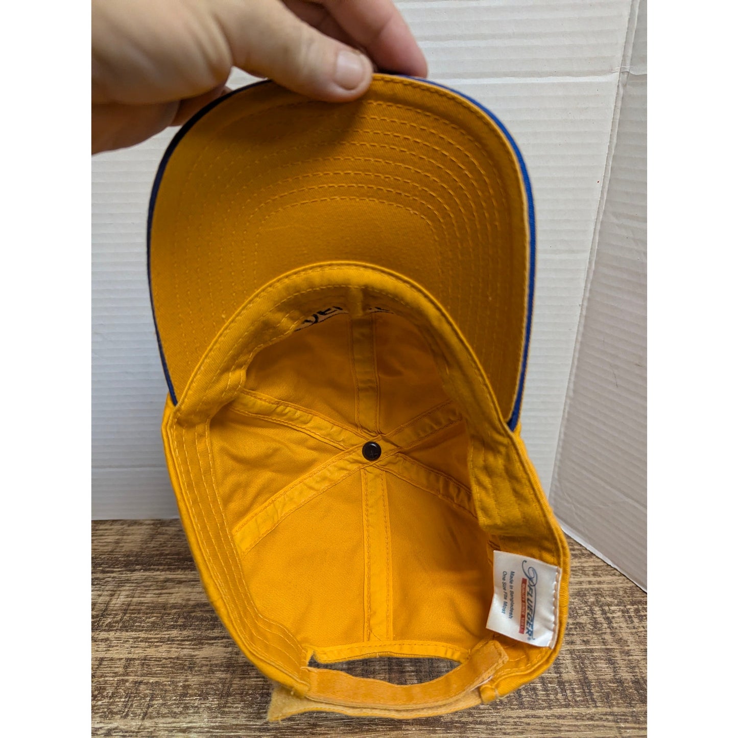 Vintage Mid-Century Pflueger Gold Strapback Baseball Cap Hat Retro Y2K