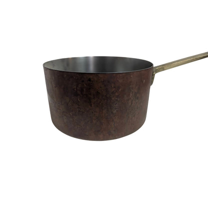 Vintage Paul Revere Limited Copper 2 Qt Saucepan Pot with Lid 6.5" Brass Handle