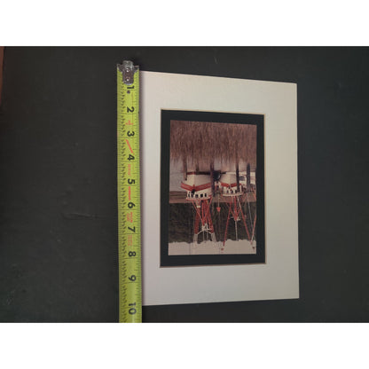 Original Docked Shrimp Boats Coastal Photograph Signed Dan Evans 1993