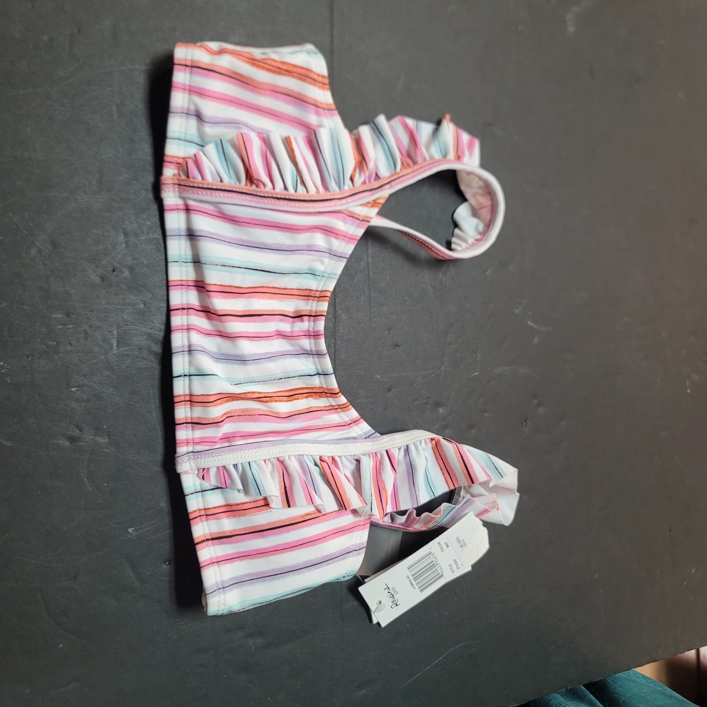 Girls Size 10 NEW raisins 2 pc. Swimsuit bikini top Bottoms Swim striped multi