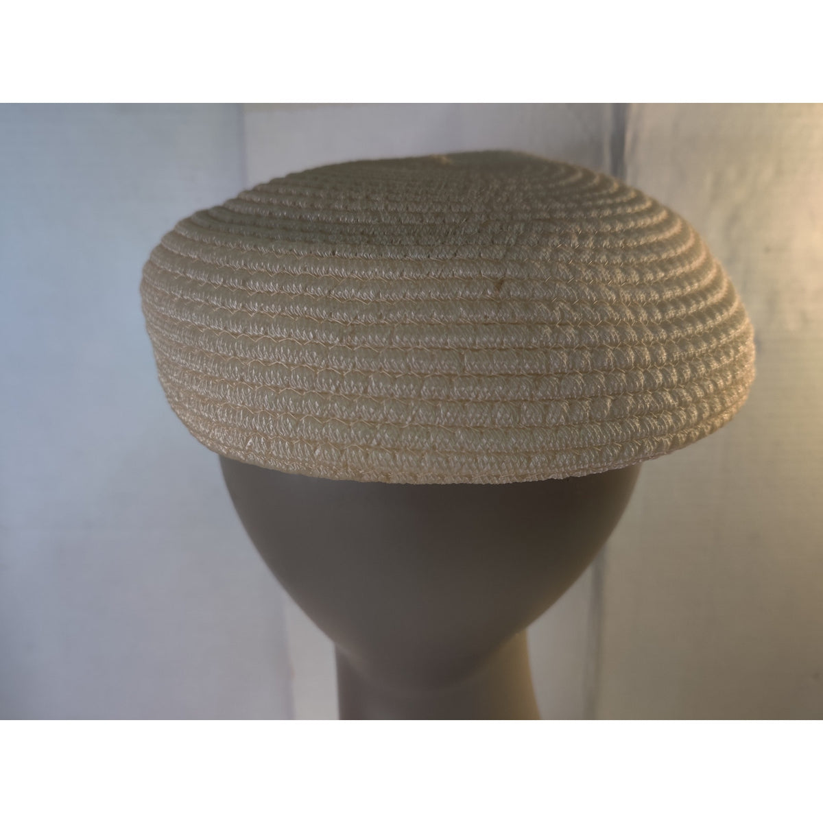 Vintage Cellulose Hat Gayarn by Slocum Cream Pillbox