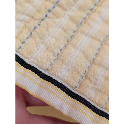 Nautica Galewood Yellow Blue Stripe quilted bedspread blanket King Cotton