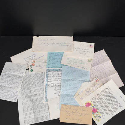 Vintage 70's letters LOT ephemera cursive GREAT cursive Scrapbooking decoupage