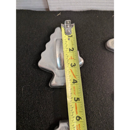 Vintage Metal Aluminum Christmas Cookie Cutters Handle Set of 5 Holiday