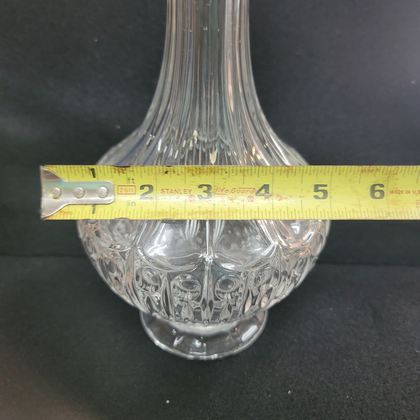 Decanter with domed Stopper EAPG FOOTED brandy Vintage 13” diamond pattern