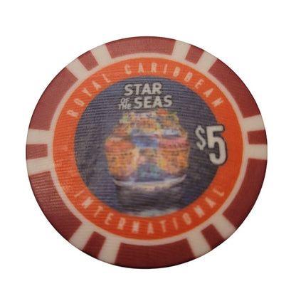 STAR of the Seas INAGURAL Royal Caribbean FRESH $5 Casino Chip 2 SIDED MINT