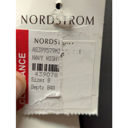 Nordstrom NEW pullon 1901 Navy Night Size 8 Cropped Stretchy Pants slacks