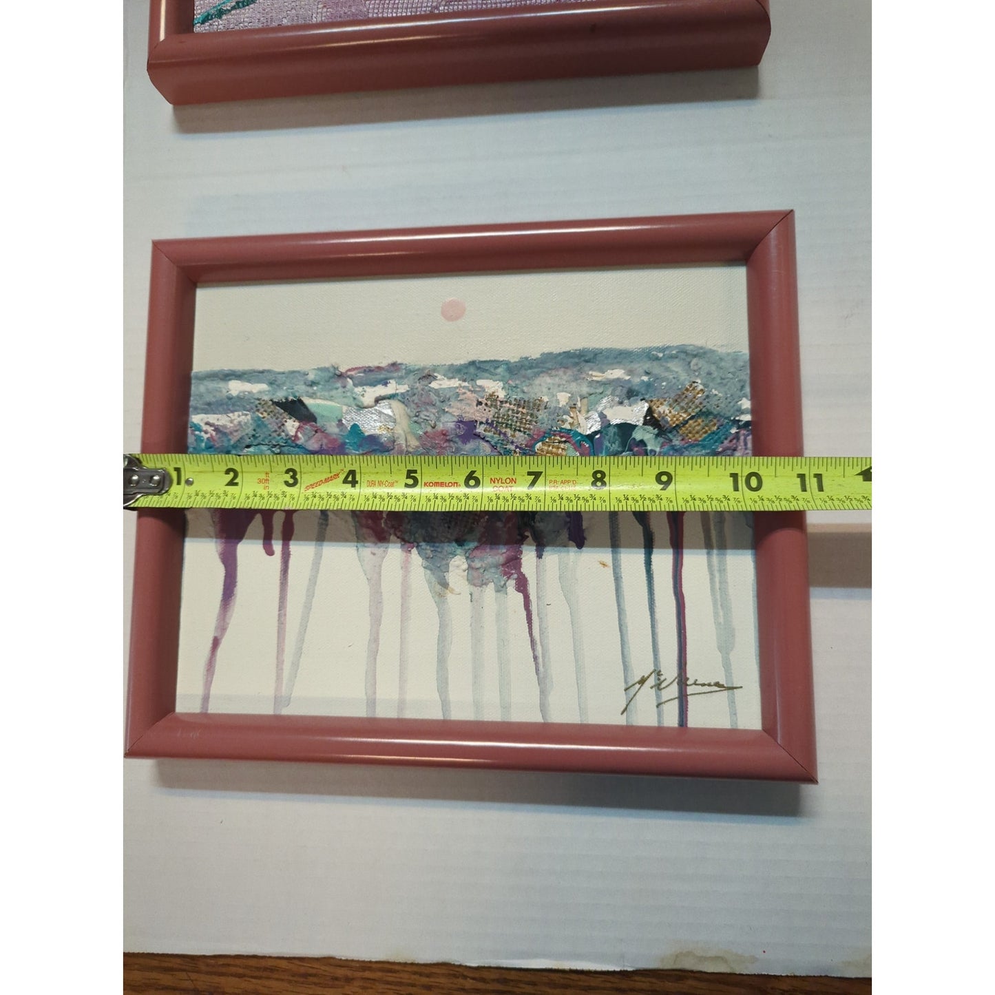Patrick McNurney Signed Abstract Art Pair Memphis Milano 1980s Framed Painting