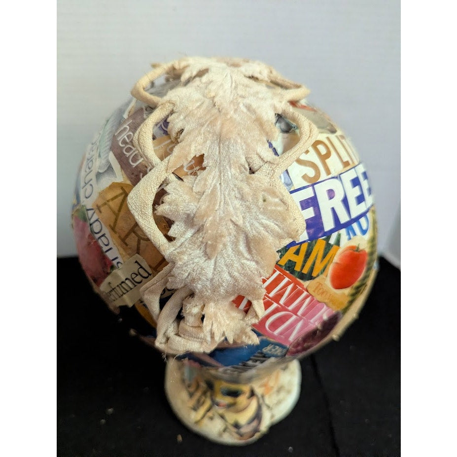 Vintage 50s Ivory Velvet Chenille Lattice Headband Hat Whimsy Cage Fascinator