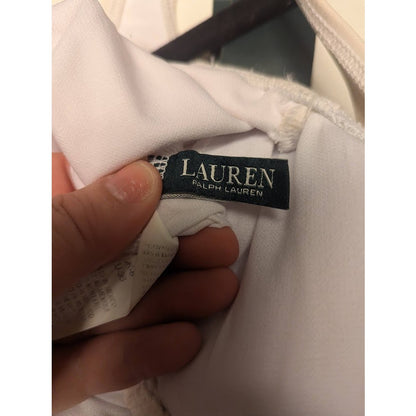 NEW Lauren Ralph Lauren White One Piece Swimsuit Size 4 ruched flattering front